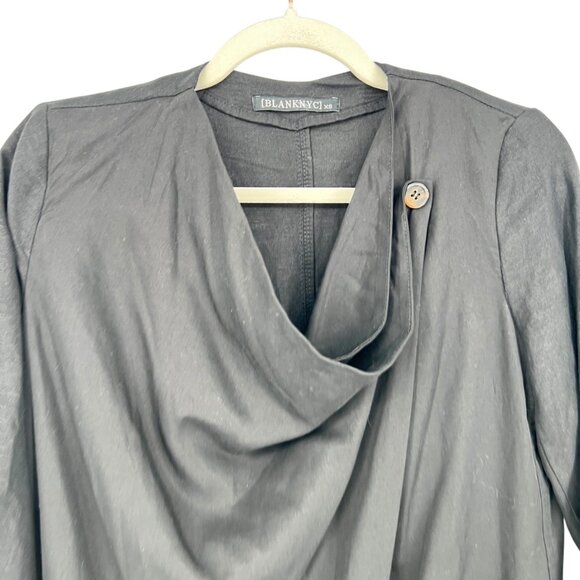 Blank NYC Drape Front Blazer Jacket Lightweight Black Size XS NWT - Picture 3 of 12